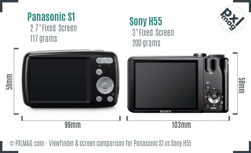 Panasonic S1 vs Sony H55 Screen and Viewfinder comparison