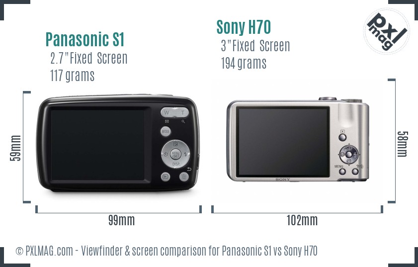 Panasonic S1 vs Sony H70 Screen and Viewfinder comparison