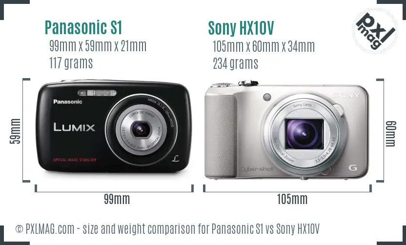 Panasonic S1 vs Sony HX10V size comparison