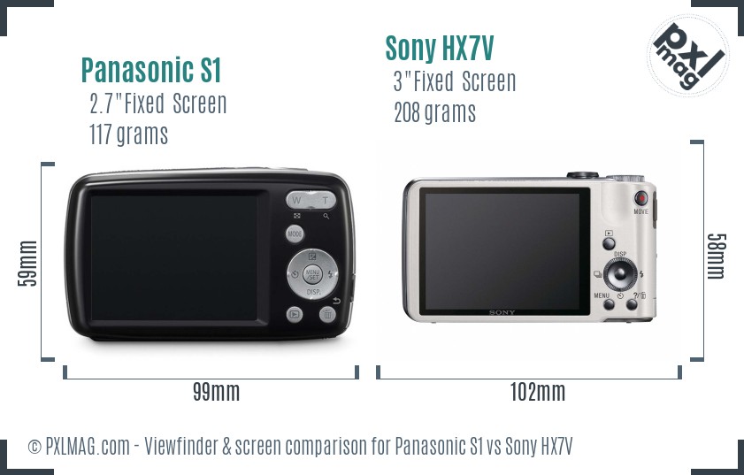 Panasonic S1 vs Sony HX7V Screen and Viewfinder comparison