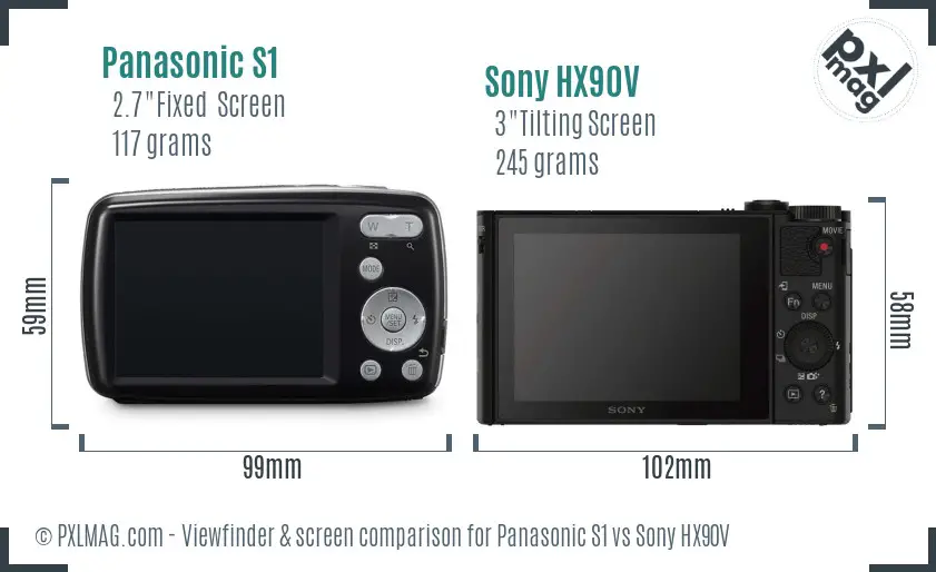 Panasonic S1 vs Sony HX90V Screen and Viewfinder comparison