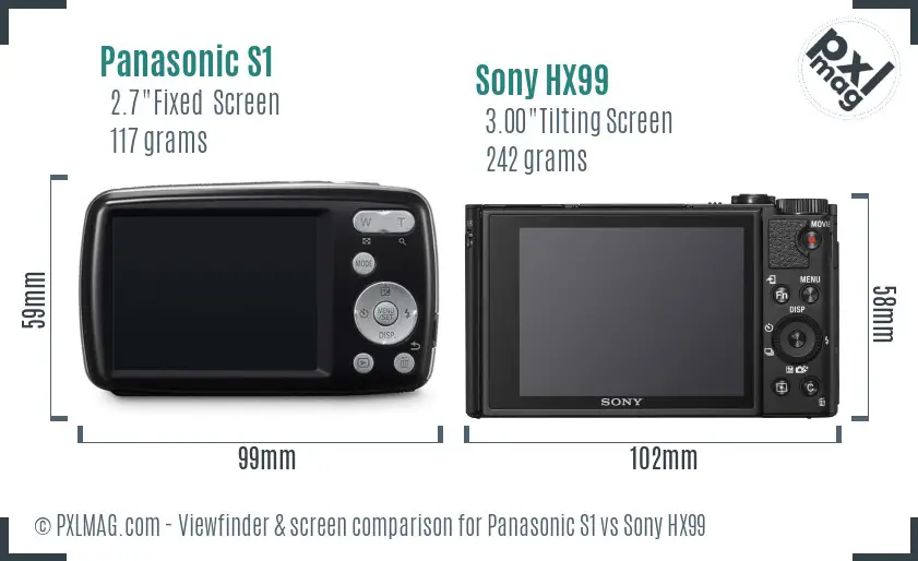 Panasonic S1 vs Sony HX99 Screen and Viewfinder comparison