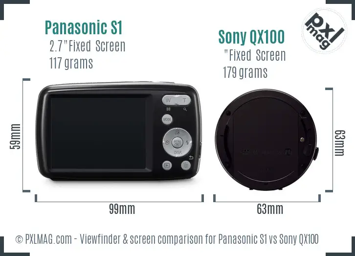Panasonic S1 vs Sony QX100 Screen and Viewfinder comparison Panasonic S1 vs Sony QX100 Screen and Viewfinder comparison
