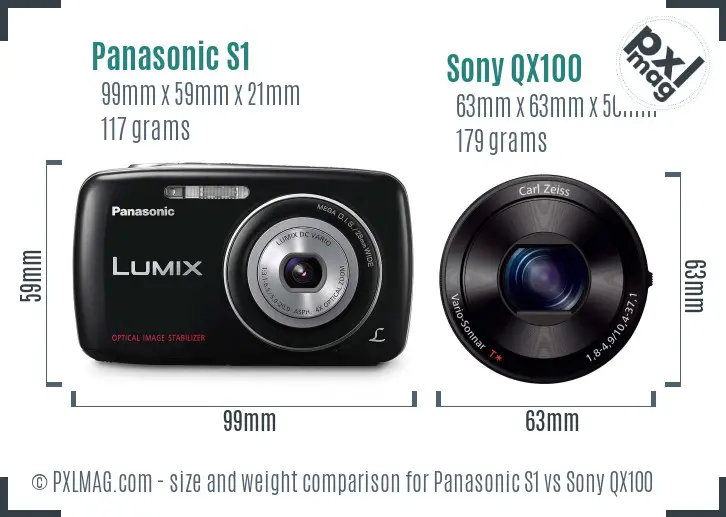Panasonic S1 vs Sony QX100 size comparison Panasonic S1 vs Sony QX100 size comparison