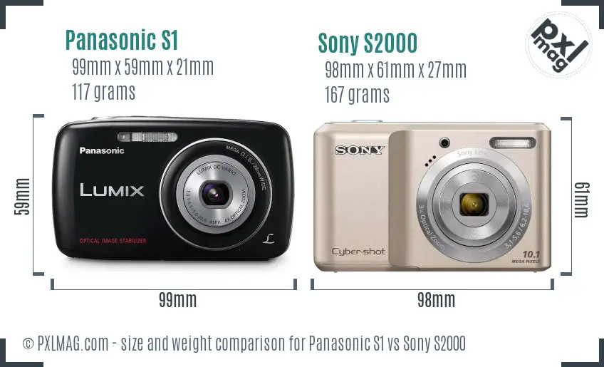 Panasonic S1 vs Sony S2000 size comparison