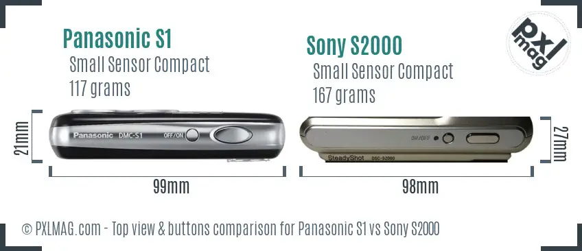 Panasonic S1 vs Sony S2000 top view buttons comparison