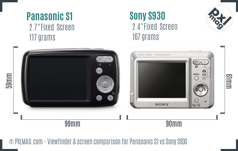 Panasonic S1 vs Sony S930 Screen and Viewfinder comparison