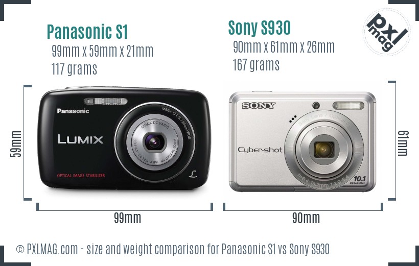 Panasonic S1 vs Sony S930 size comparison
