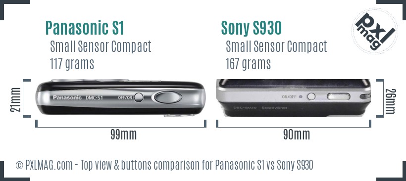 Panasonic S1 vs Sony S930 top view buttons comparison