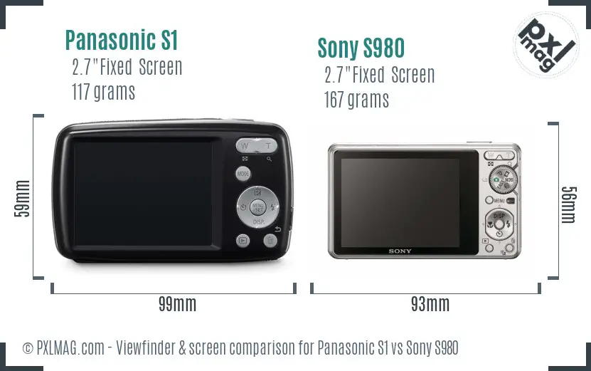 Panasonic S1 vs Sony S980 Screen and Viewfinder comparison
