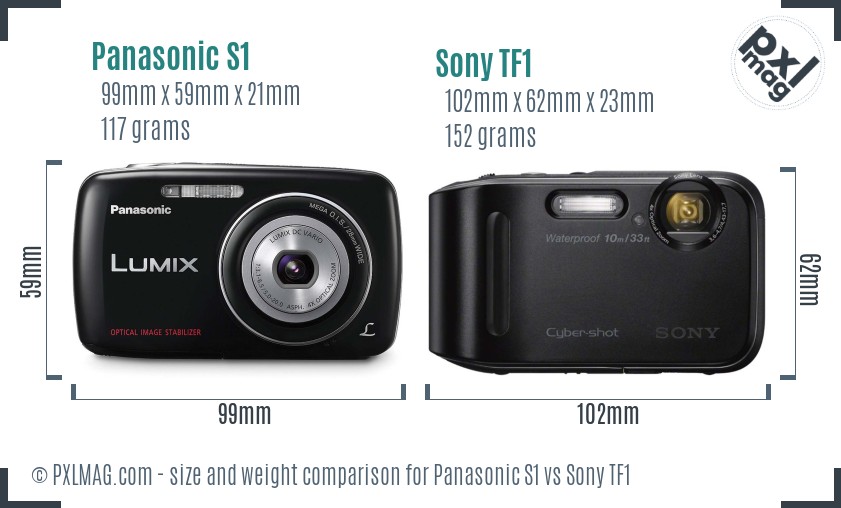 Panasonic S1 vs Sony TF1 size comparison Panasonic S1 vs Sony TF1 size comparison