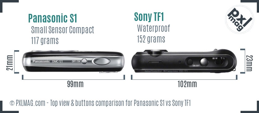 Panasonic S1 vs Sony TF1 top view buttons comparison