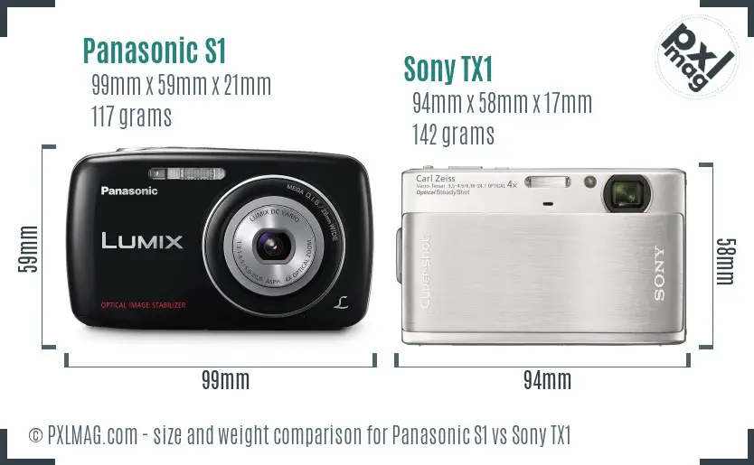 Panasonic S1 vs Sony TX1 size comparison
