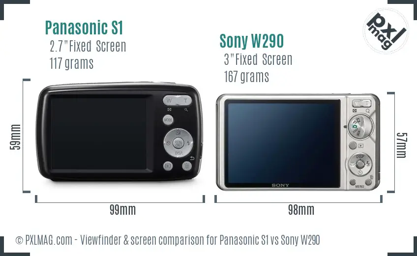 Panasonic S1 vs Sony W290 Screen and Viewfinder comparison Panasonic S1 vs Sony W290 Screen and Viewfinder comparison