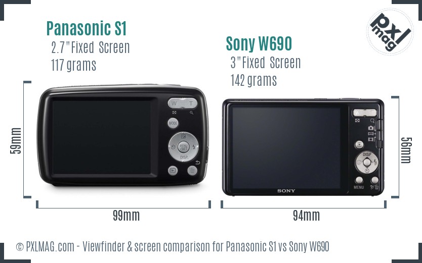 Panasonic S1 vs Sony W690 Screen and Viewfinder comparison