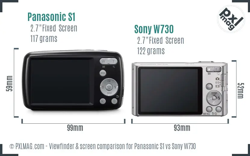 Panasonic S1 vs Sony W730 Screen and Viewfinder comparison Panasonic S1 vs Sony W730 Screen and Viewfinder comparison