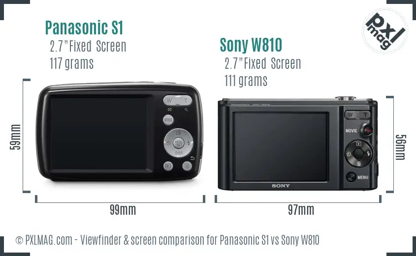 Panasonic S1 vs Sony W810 Screen and Viewfinder comparison