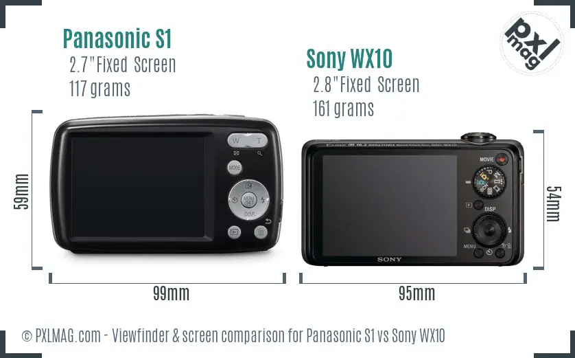 Panasonic S1 vs Sony WX10 Screen and Viewfinder comparison