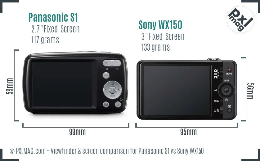 Panasonic S1 vs Sony WX150 Screen and Viewfinder comparison