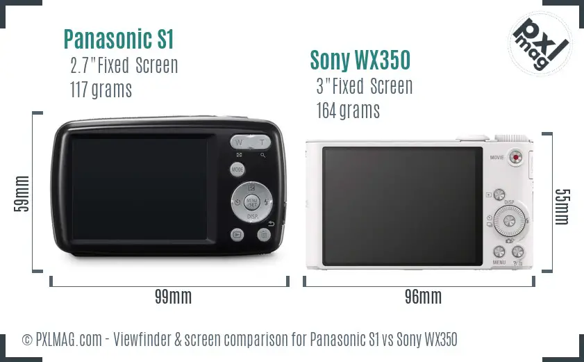Panasonic S1 vs Sony WX350 Screen and Viewfinder comparison