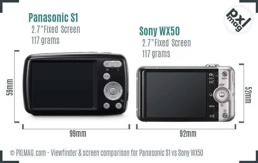 Panasonic S1 vs Sony WX50 Screen and Viewfinder comparison Panasonic S1 vs Sony WX50 Screen and Viewfinder comparison