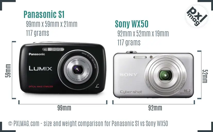 Panasonic S1 vs Sony WX50 size comparison Panasonic S1 vs Sony WX50 size comparison