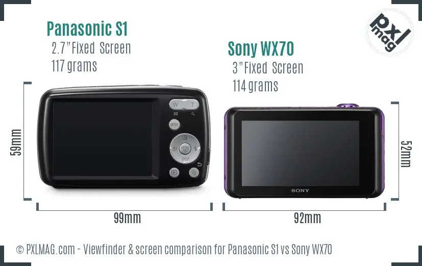 Panasonic S1 vs Sony WX70 Screen and Viewfinder comparison