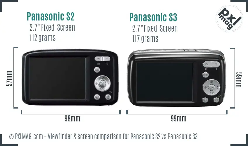 Panasonic S2 vs Panasonic S3 Screen and Viewfinder comparison