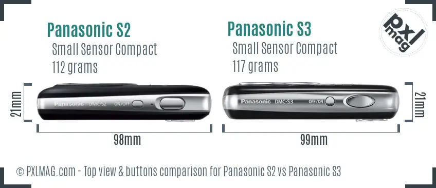 Panasonic S2 vs Panasonic S3 top view buttons comparison