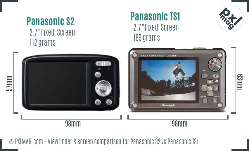 Panasonic S2 vs Panasonic TS1 Screen and Viewfinder comparison