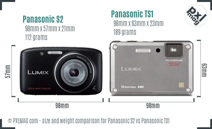 Panasonic S2 vs Panasonic TS1 size comparison