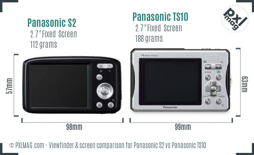 Panasonic S2 vs Panasonic TS10 Screen and Viewfinder comparison