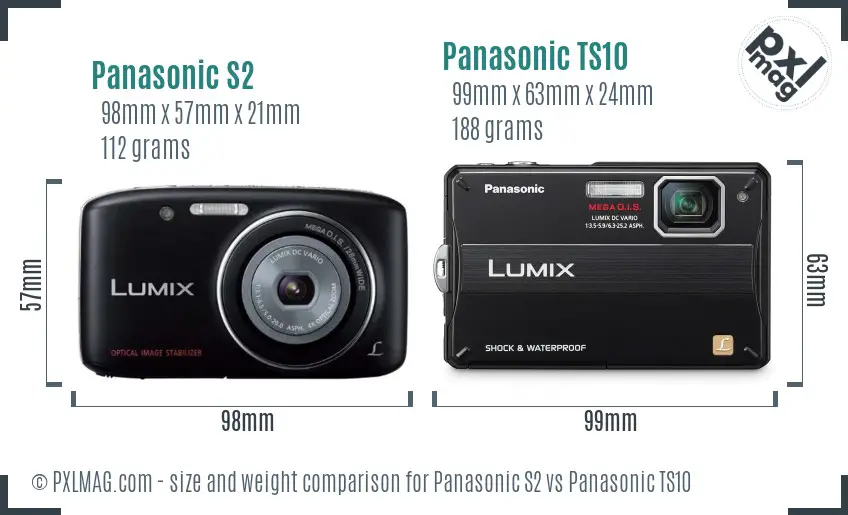 Panasonic S2 vs Panasonic TS10 size comparison