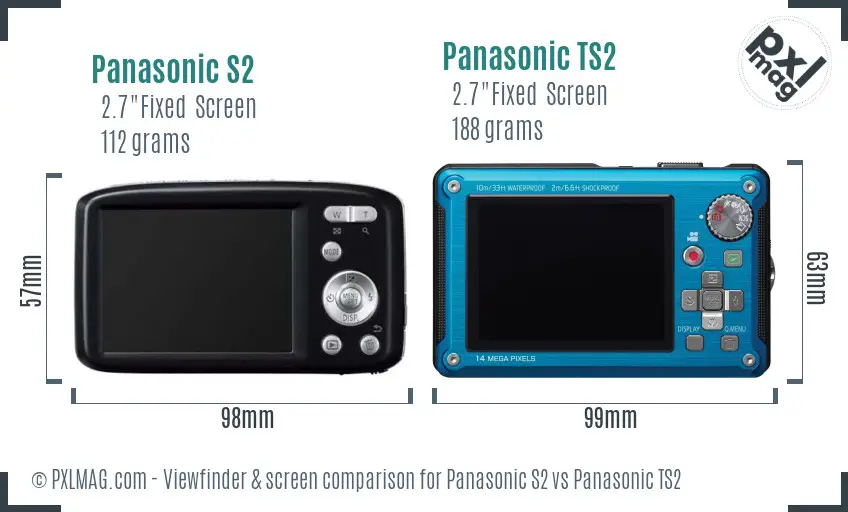 Panasonic S2 vs Panasonic TS2 Screen and Viewfinder comparison
