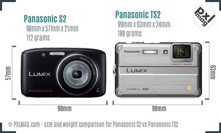 Panasonic S2 vs Panasonic TS2 size comparison
