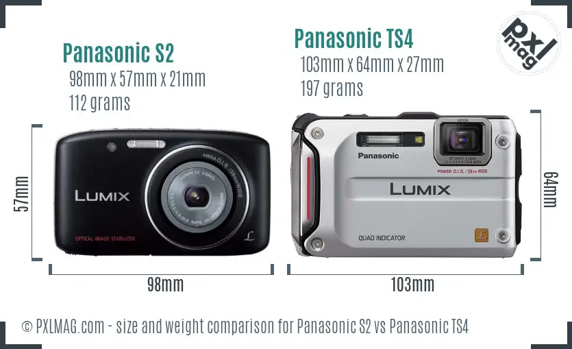Panasonic S2 vs Panasonic TS4 size comparison