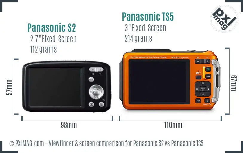 Panasonic S2 vs Panasonic TS5 Screen and Viewfinder comparison