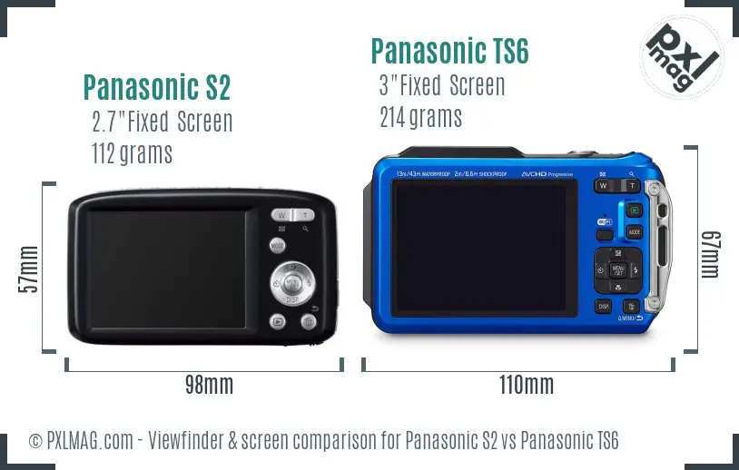 Panasonic S2 vs Panasonic TS6 Screen and Viewfinder comparison