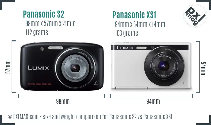 Panasonic S2 vs Panasonic XS1 size comparison