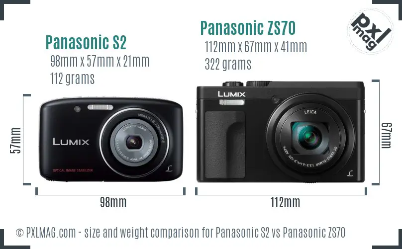 Panasonic S2 vs Panasonic ZS70 size comparison