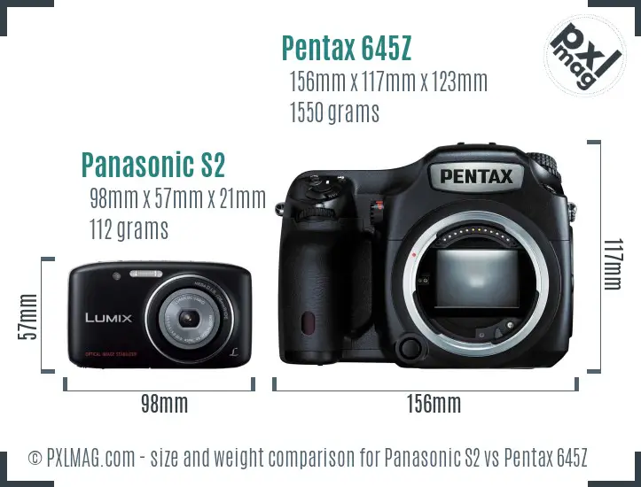 Panasonic S2 vs Pentax 645Z size comparison