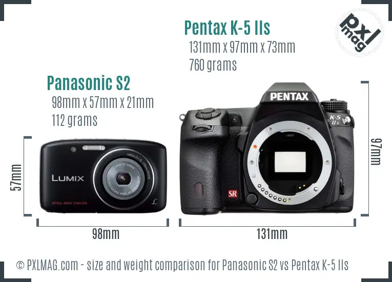 Panasonic S2 vs Pentax K-5 IIs size comparison