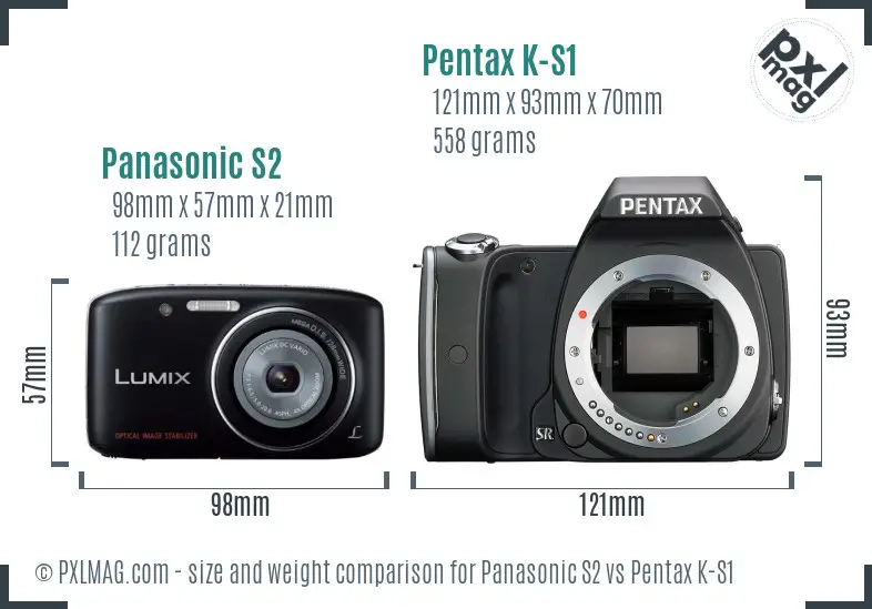 Panasonic S2 vs Pentax K-S1 size comparison