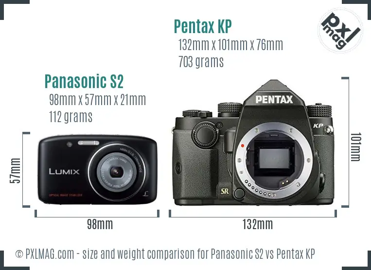 Panasonic S2 vs Pentax KP size comparison