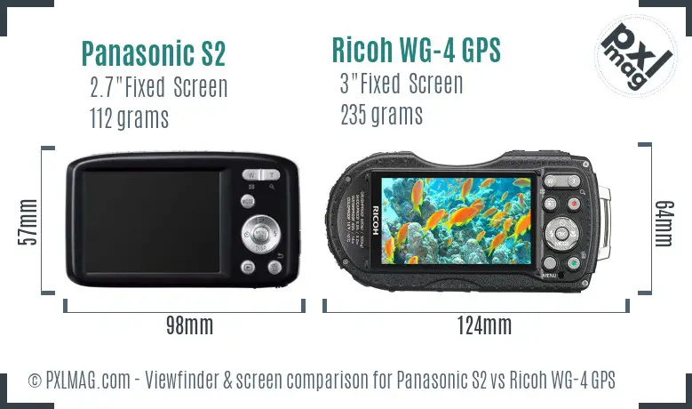 Panasonic S2 vs Ricoh WG-4 GPS Screen and Viewfinder comparison