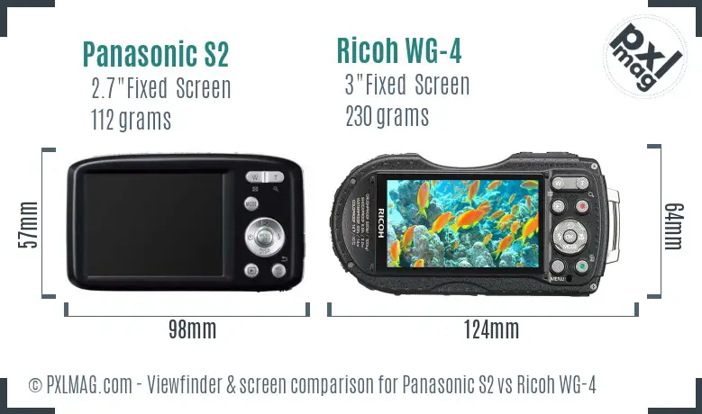 Panasonic S2 vs Ricoh WG-4 Screen and Viewfinder comparison Panasonic S2 vs Ricoh WG-4 Screen and Viewfinder comparison