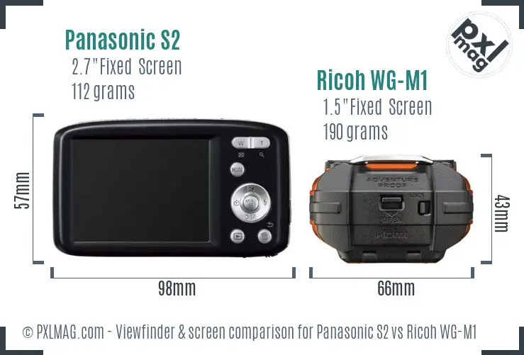 Panasonic S2 vs Ricoh WG-M1 Screen and Viewfinder comparison Panasonic S2 vs Ricoh WG-M1 Screen and Viewfinder comparison