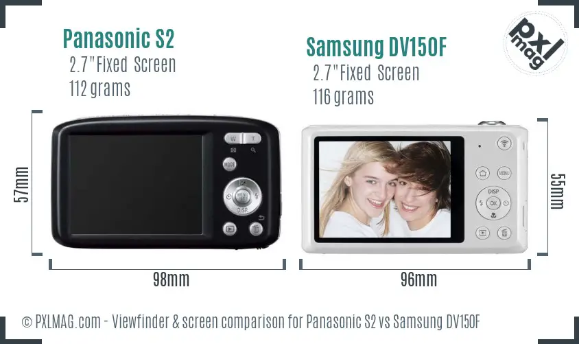 Panasonic S2 vs Samsung DV150F Screen and Viewfinder comparison Panasonic S2 vs Samsung DV150F Screen and Viewfinder comparison