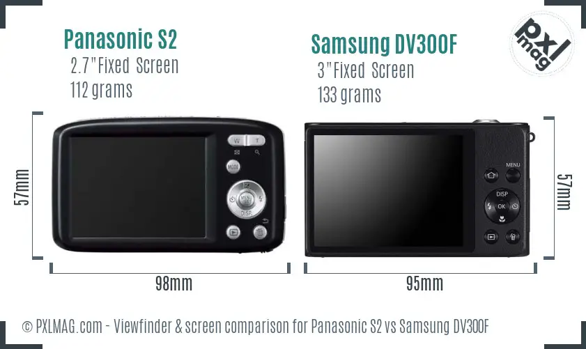 Panasonic S2 vs Samsung DV300F Screen and Viewfinder comparison Panasonic S2 vs Samsung DV300F Screen and Viewfinder comparison