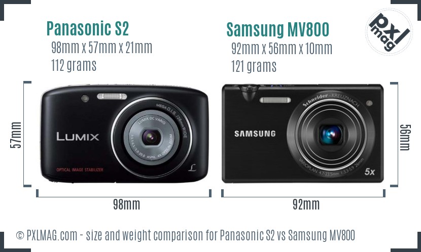 Panasonic S2 vs Samsung MV800 size comparison Panasonic S2 vs Samsung MV800 size comparison